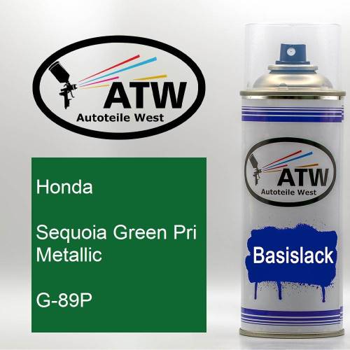 Honda, Sequoia Green Pri Metallic, G-89P: 400ml Sprühdose, von ATW Autoteile West.